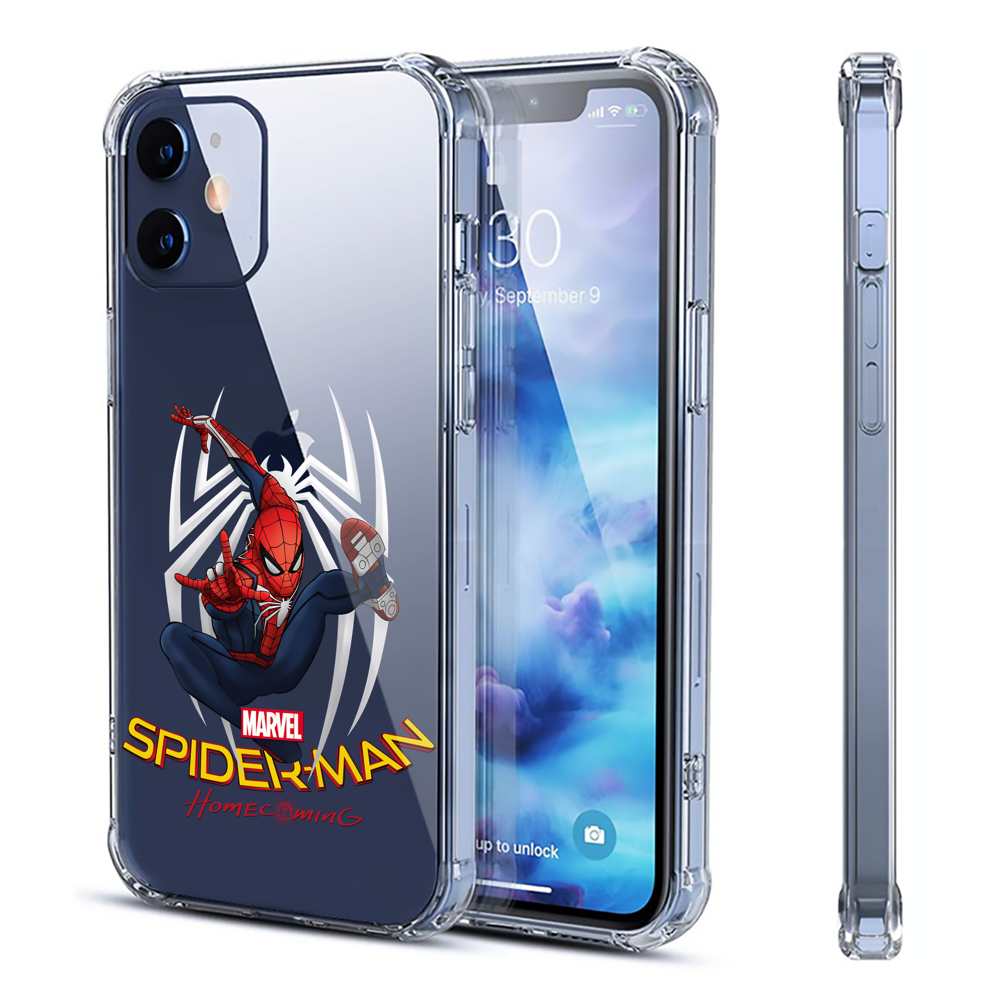 （画像用） Spider Man スパイダーマン 【iPhone 12シリーズ対応】透明スマホケース（クリアソフトケース）